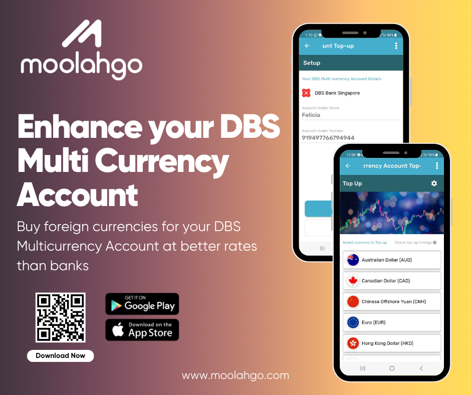Maximise your DBS Multi Currency Account with Moolahgo